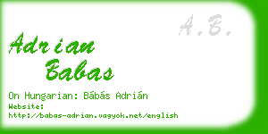 adrian babas business card