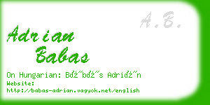 adrian babas business card